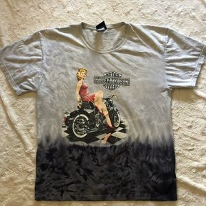 Harley Davidson Motorcycle T-Shirt - Flaming Gorge Rock Springs, Wyoming - Large